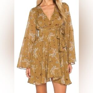 Chic Free People Floral Long Sleeve Dress